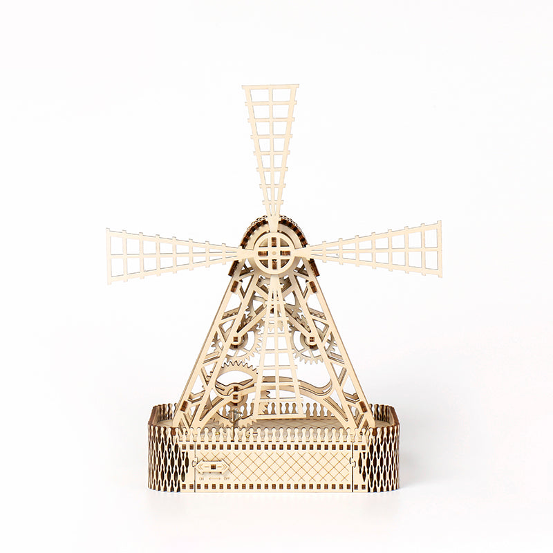 DIY Musical Windmill 3D Wooden Mechanical Puzzle Construction Kit | Nikpuzzles