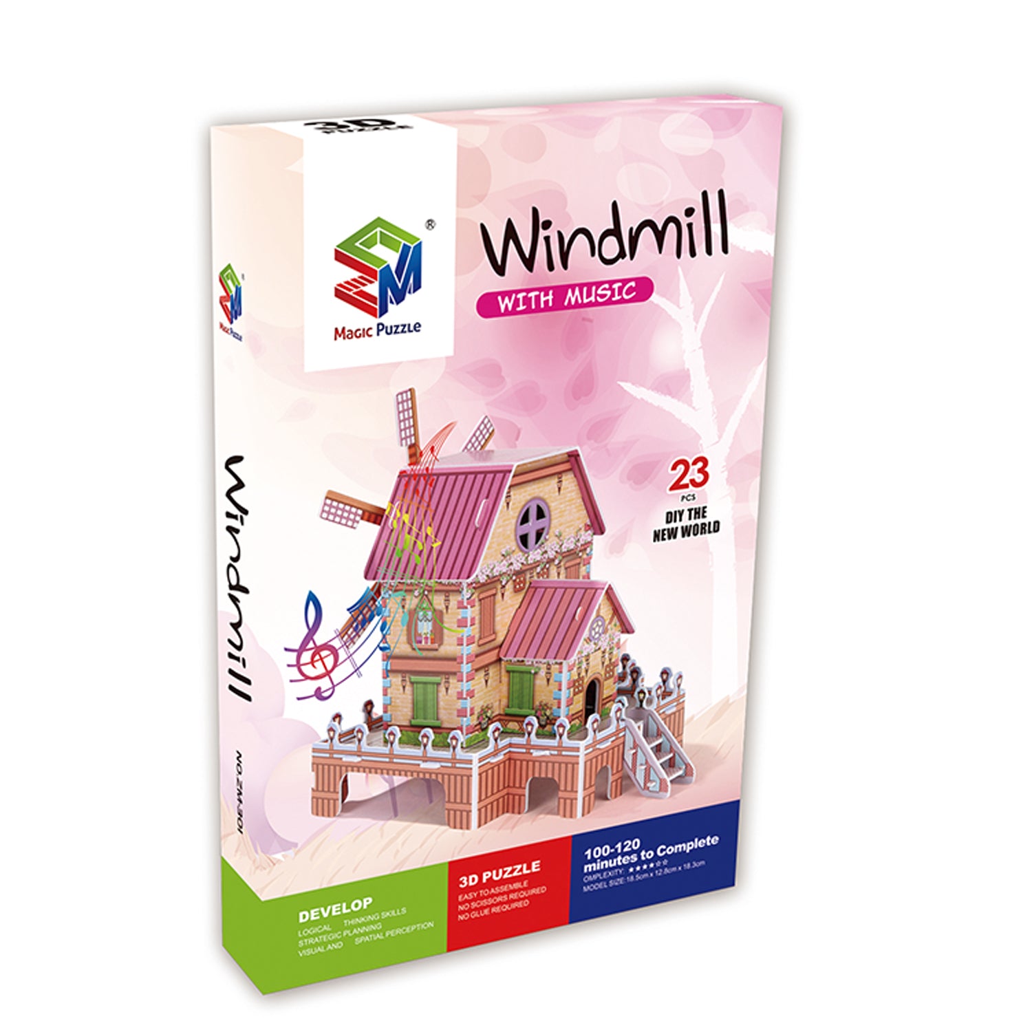 DIY Windmill House Puzzle 3D Paper Puzzle Architecture Model Kit | Nikpuzzles