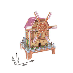 DIY Windmill House Puzzle 3D Paper Puzzle Architecture Model Kit | Nikpuzzles