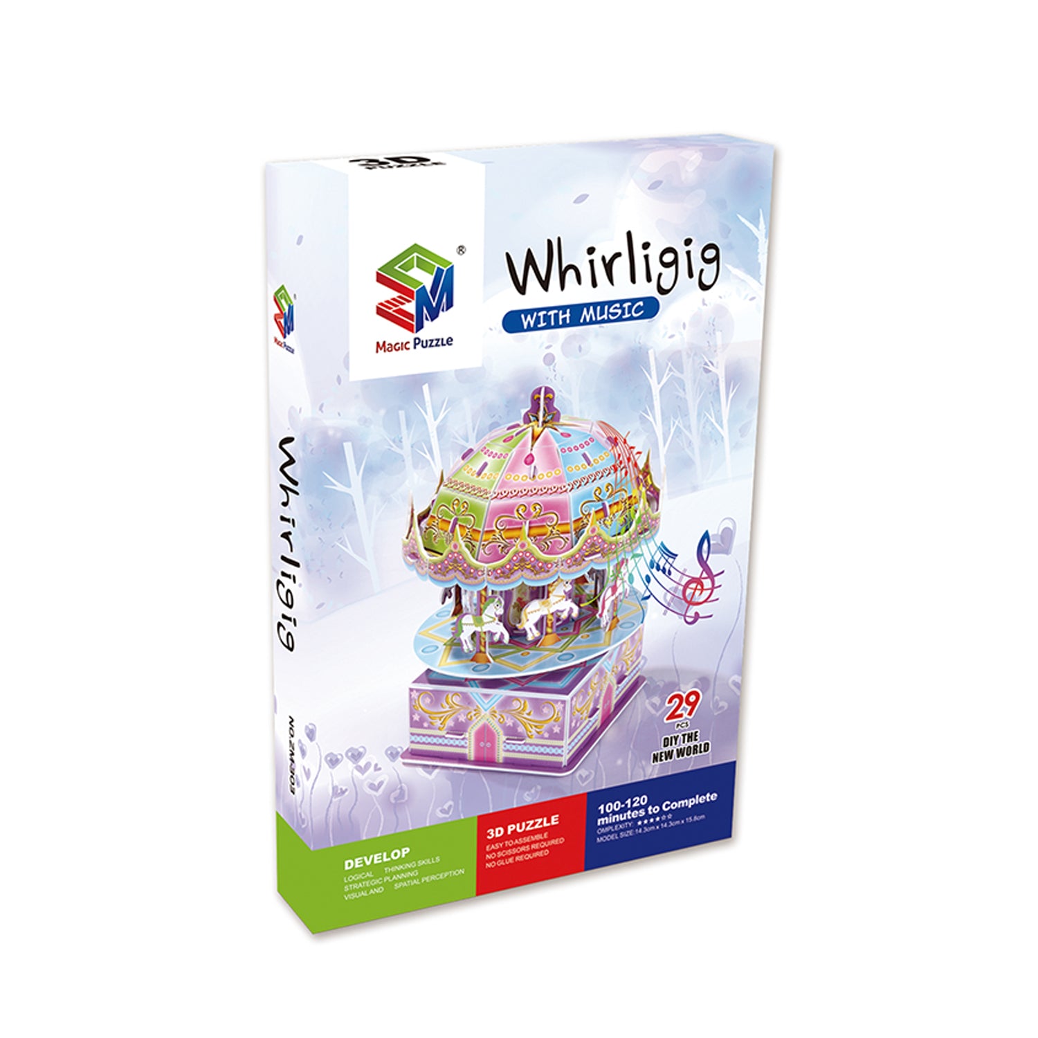 DIY Whirligig Puzzle 3D Paper Puzzle Architecture Model Kit | Nikpuzzles