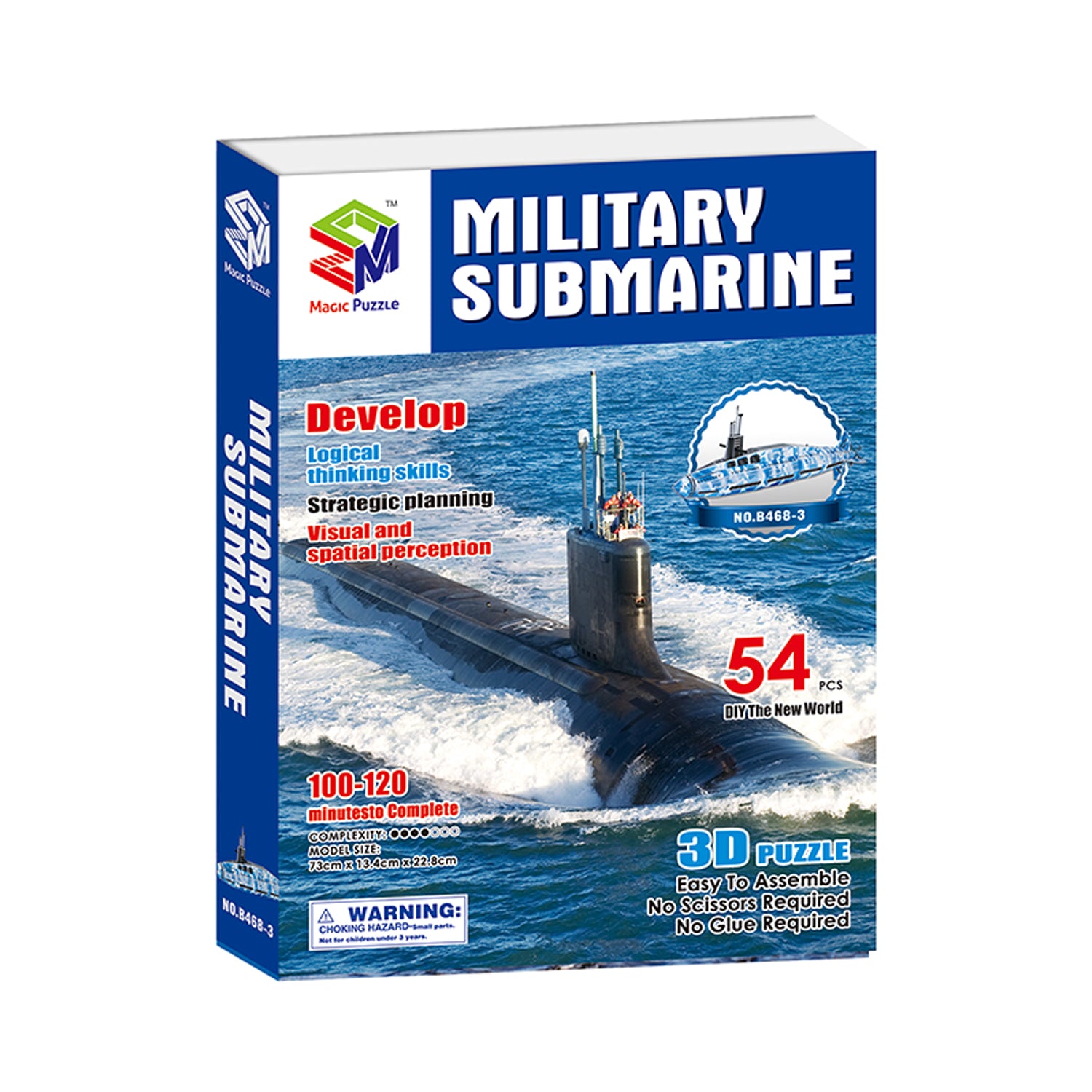 DIY Military Submarine Puzzle 3D Paper Puzzle Architecture Model Kit | Nikpuzzles