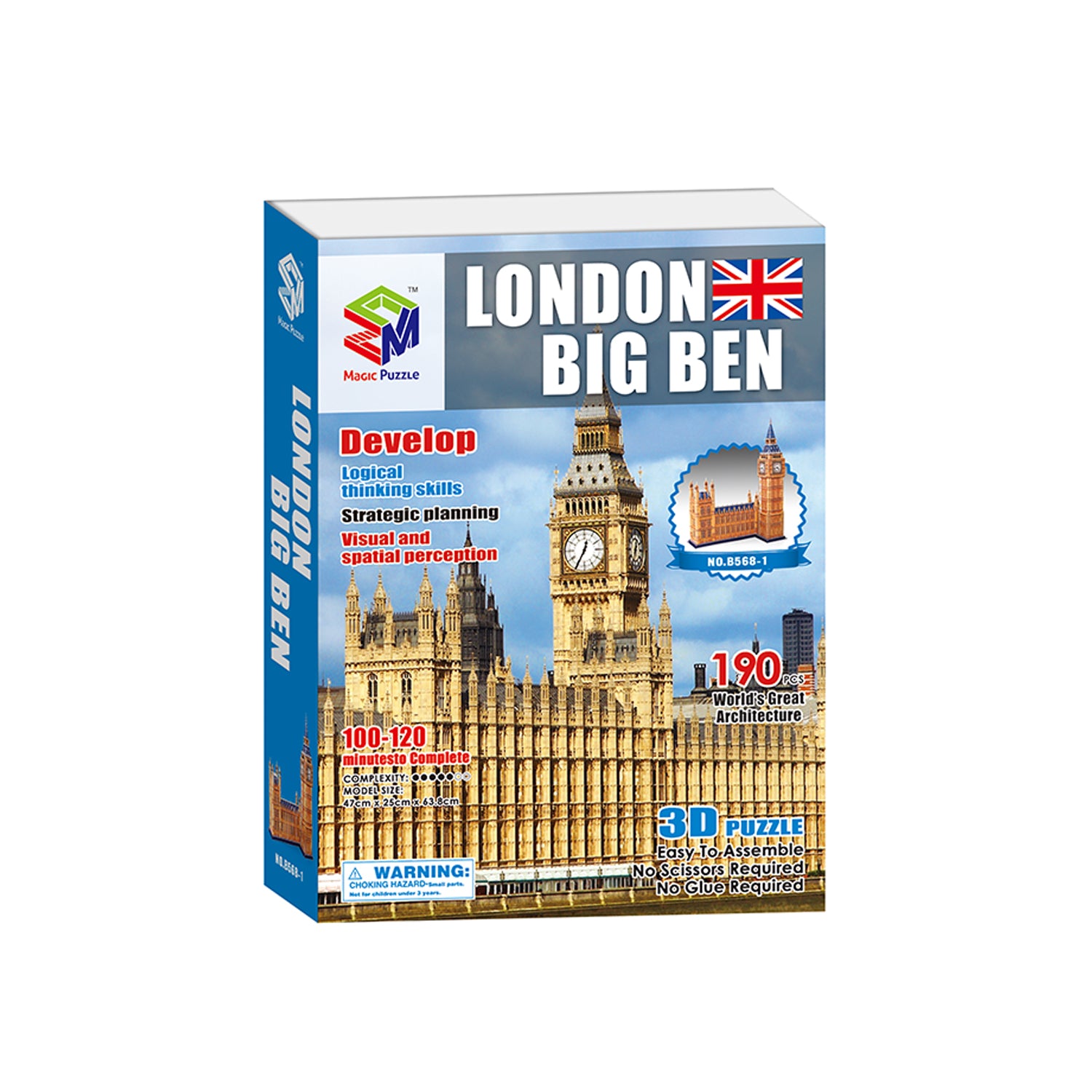 DIY London Big Ben Puzzle 3D Paper Puzzle Architecture Model Kit | Nikpuzzles