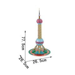 DIY Oriental Pearl Tower Puzzle 3D Paper Puzzle Architecture Model Kit | Nikpuzzles