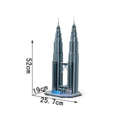 DIY Petronas Towers Puzzle 3D Paper Puzzle Architecture Model Kit | Nikpuzzles