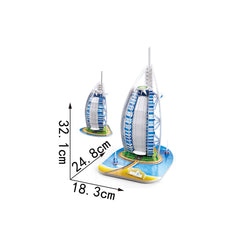 DIY Burj Al Arab Puzzle 3D Paper Puzzle Architecture Model Kit | Nikpuzzles