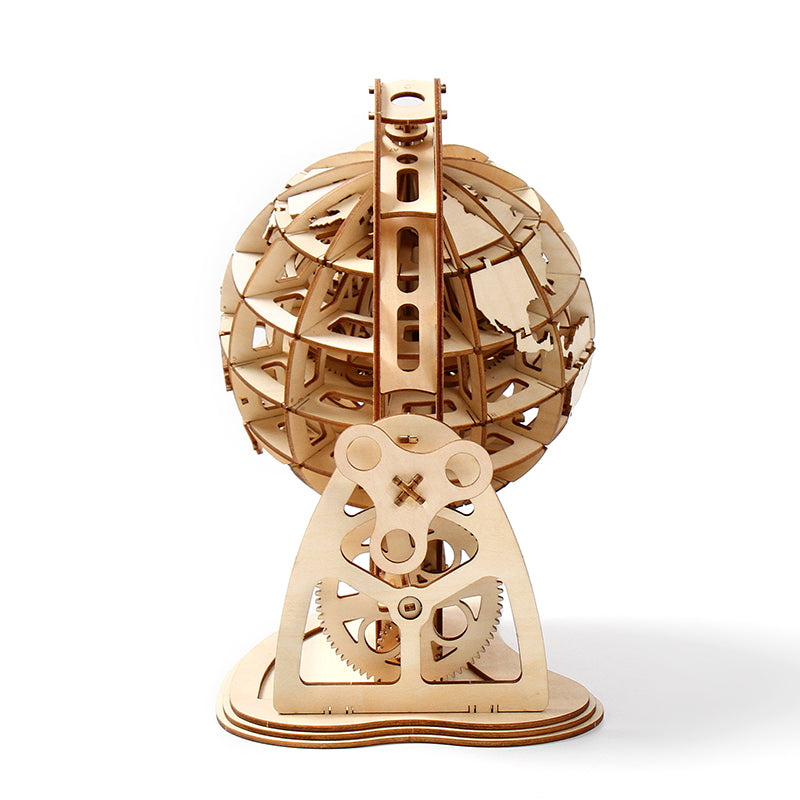 DIY Wooden Globe 3D Wooden Mechanical Puzzle Construction Kit | Nikpuzzles