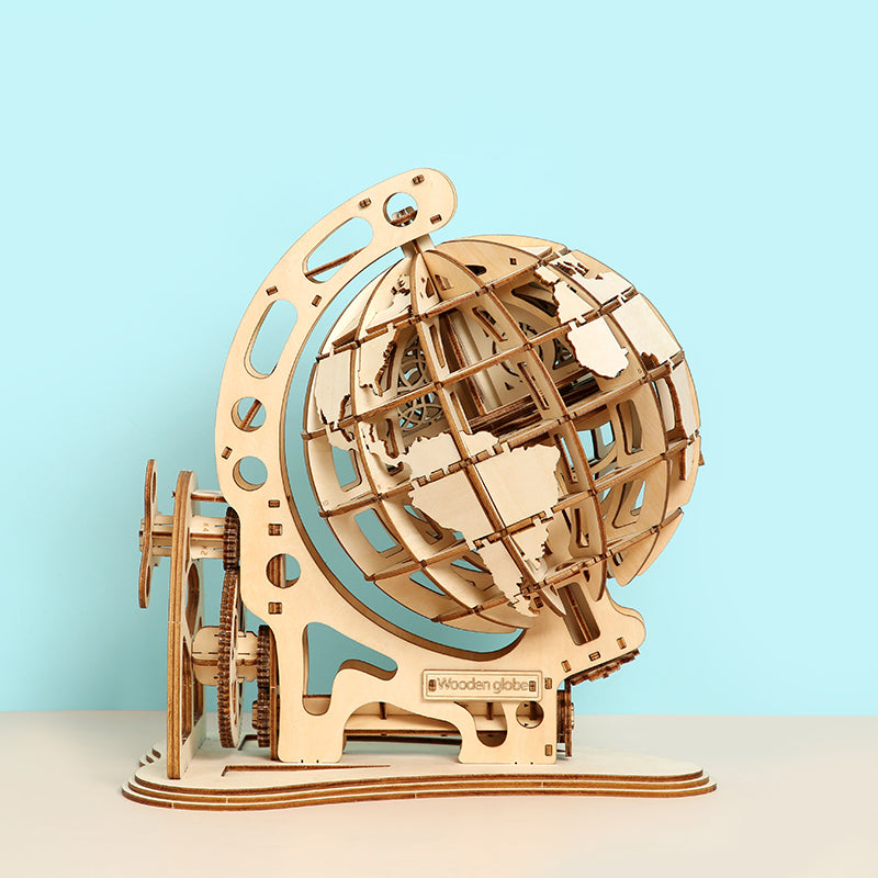 DIY Wooden Globe 3D Wooden Mechanical Puzzle Construction Kit | Nikpuzzles