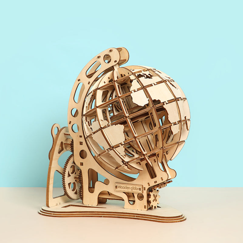 DIY Wooden Globe 3D Wooden Mechanical Puzzle Construction Kit | Nikpuzzles