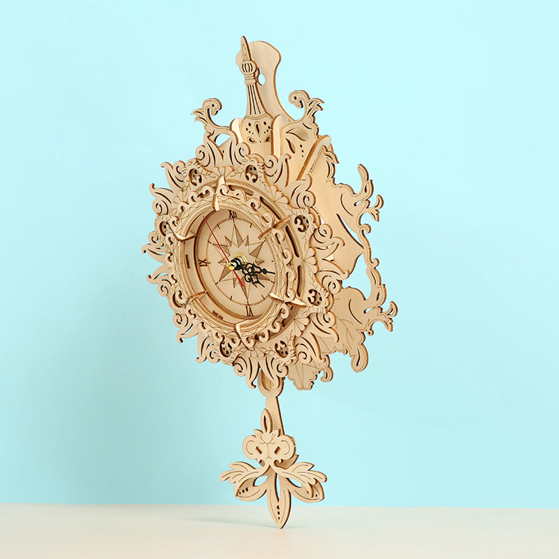 DIY Retro Wall Clock 3D Wooden Mechanical Puzzle Construction Kit | Nikpuzzles